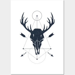 Deer Skull. Geometric Style Posters and Art